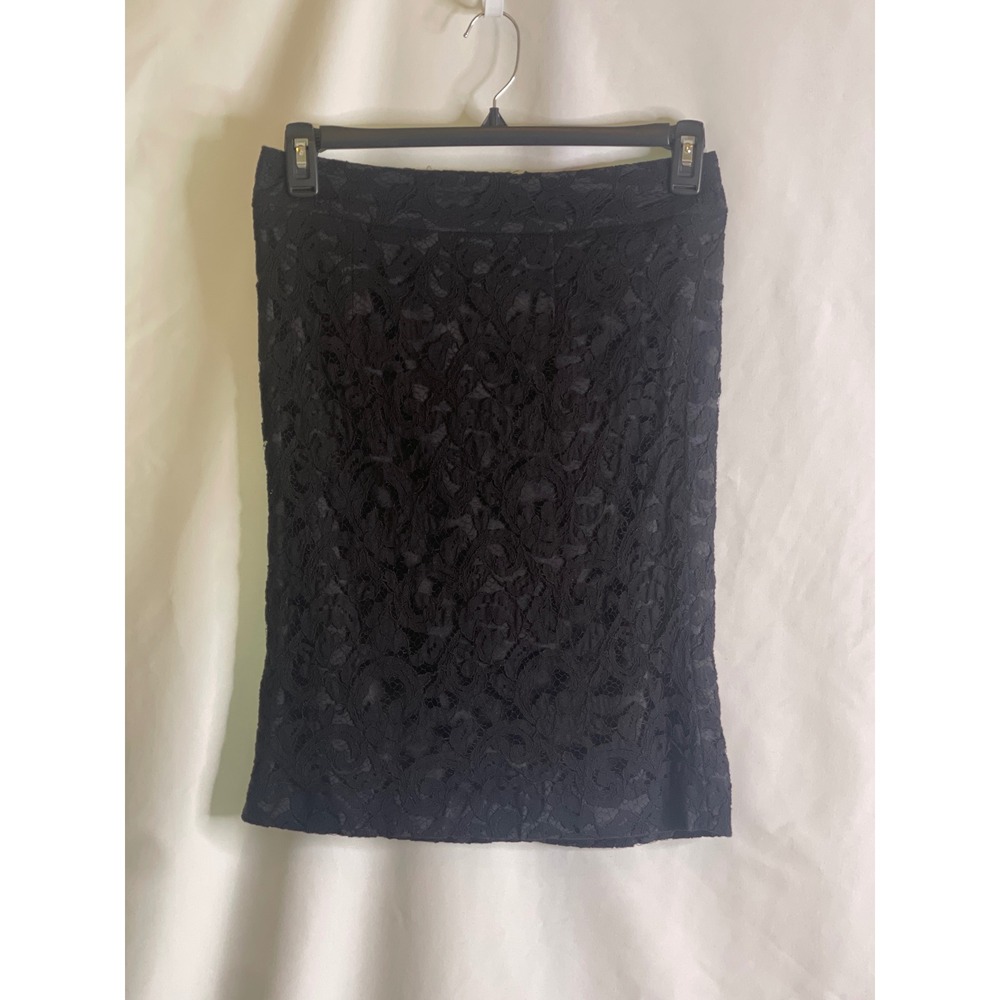 Banana Republic Black  Lace Pencil Skirt Sz 6 Sophisticated Holiday
